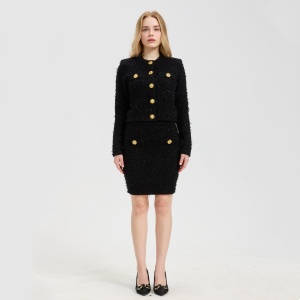 balmain tweed cropped jacket & mini skirt